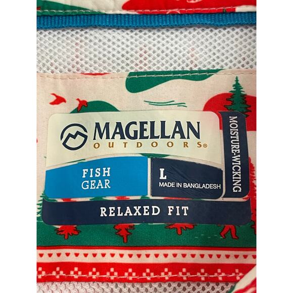 Magellan Fish Gear Christmas holiday theme Laguna Madre ladies L - Picture 3 of 10
